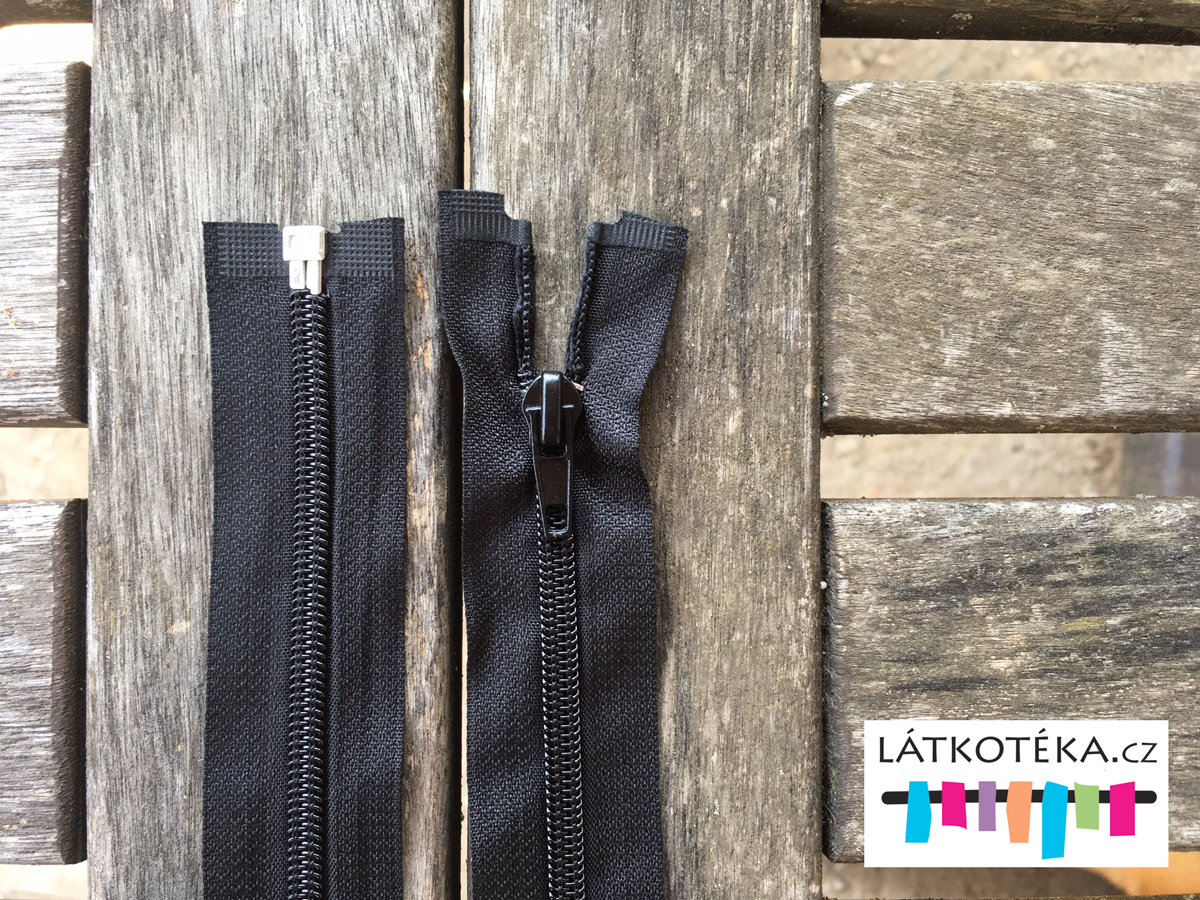 Zip spirálový dělitelný 5mm černý 25cm